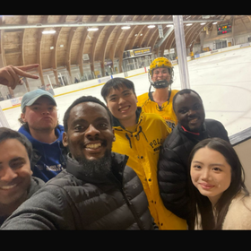 MBET students attend a classmate's hockey game.