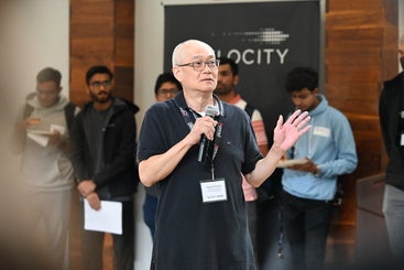 Prof. Wayne Chang speaking at a Velocity event