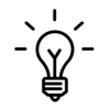 icon of lightbulb, innovation