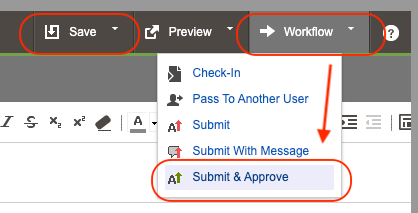 save and submit and approve buttons