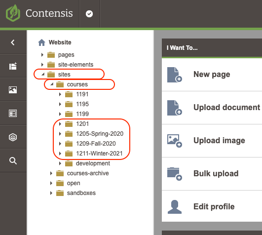 cms navigation folders
