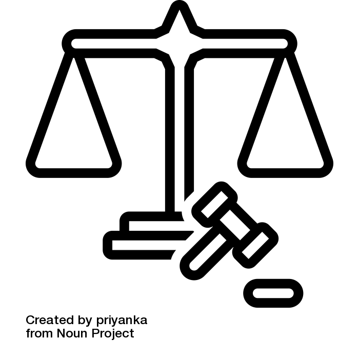 weigh scales with a judge's gavel