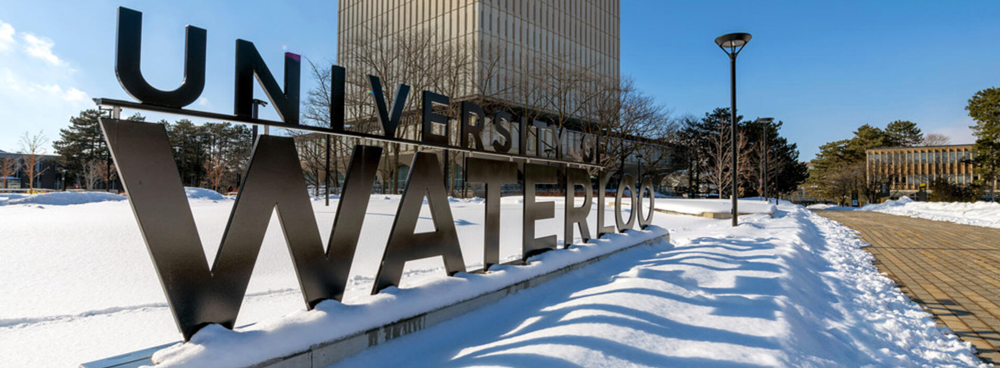 Waterloo sign in snow
