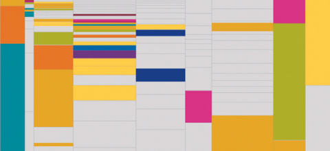 Picture of a schedule bar, with coloured boxes. 
