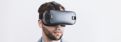 Individual wearing virtual reality gear