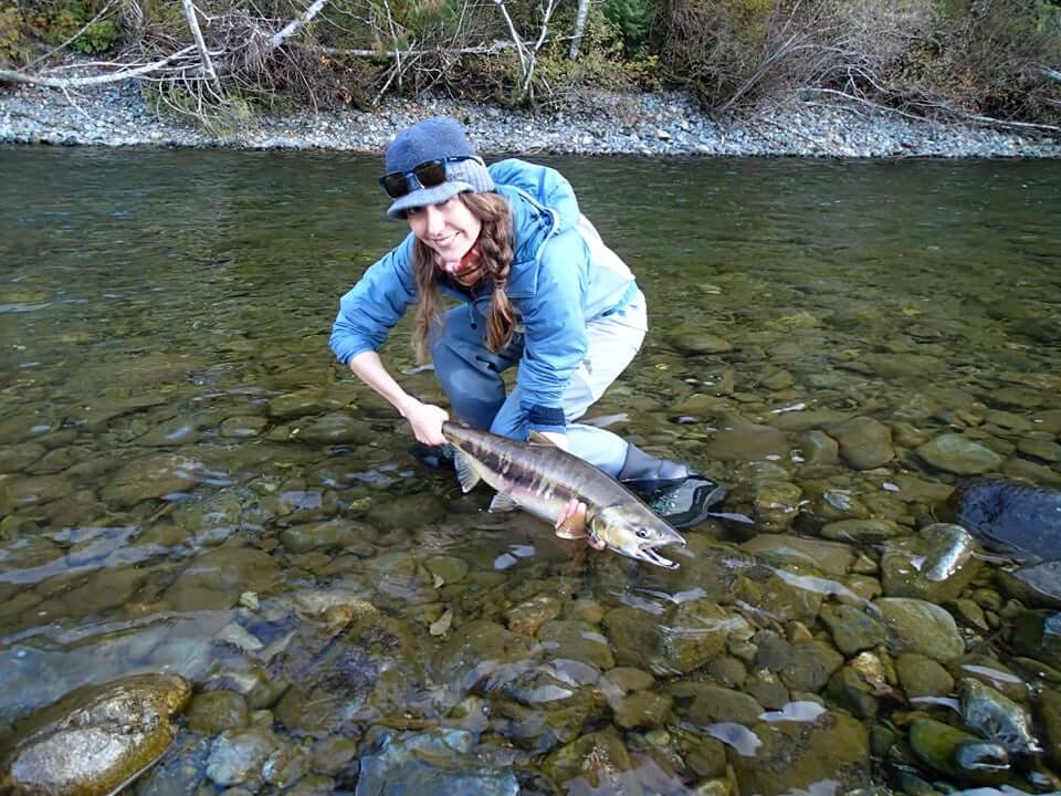 Jess Kidd with a fish