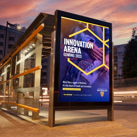 Innovation Arena ad shown on bus shelter
