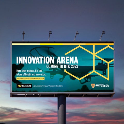 Billboard advertising mockup of Innovation Arena campaign