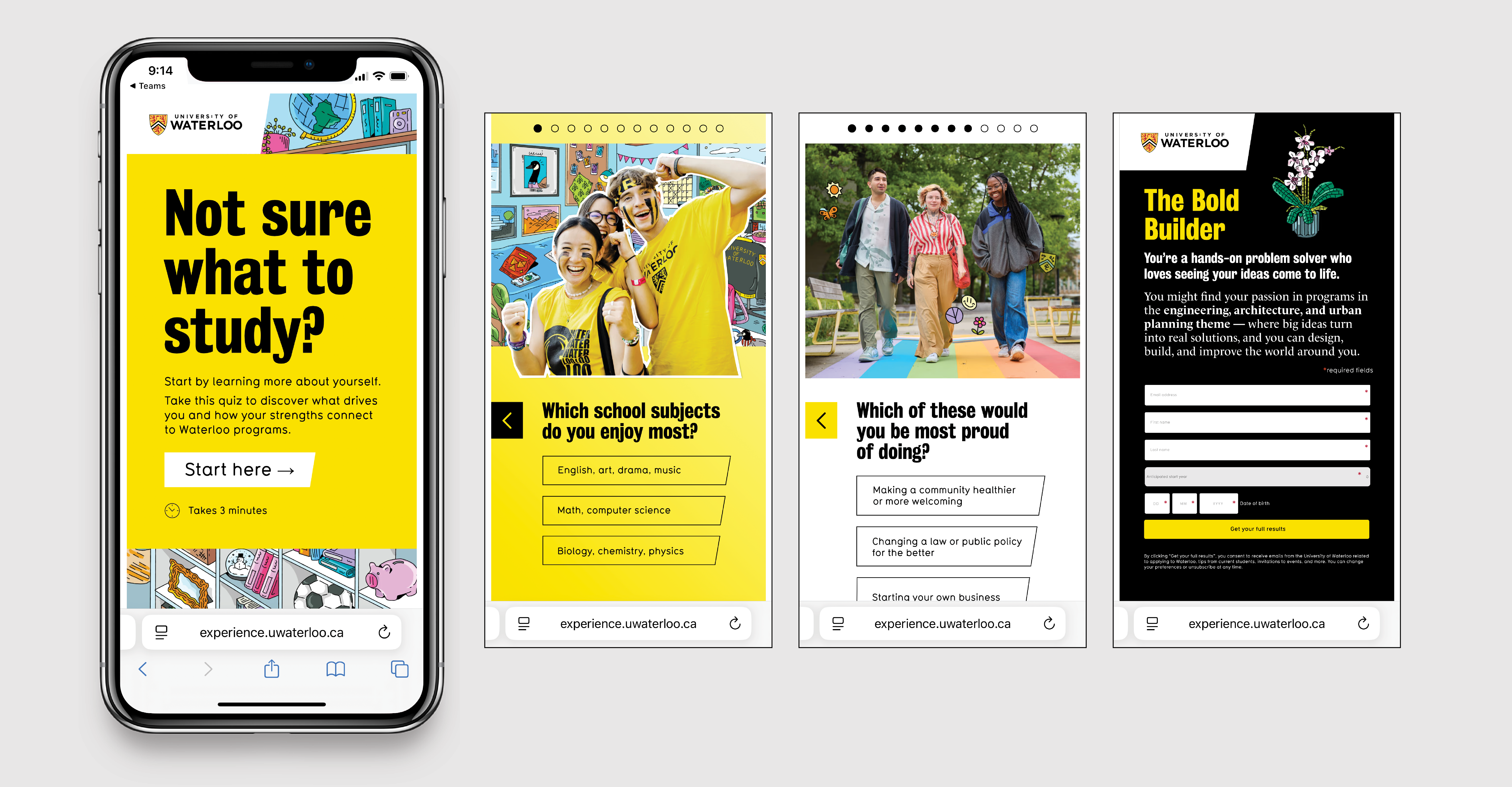 You+Waterloo, find your path, mobile experience