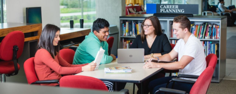 Students in the career centre