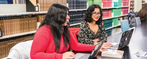 Students in the library