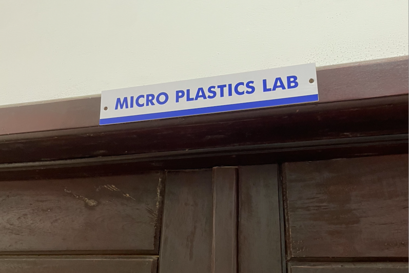 Micro plastics lab sign