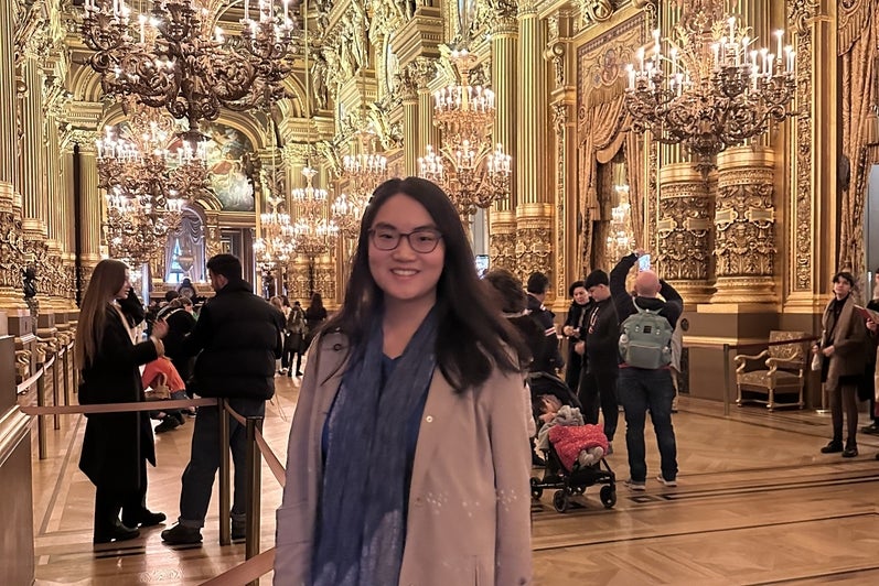 Amy Tai inside a palace