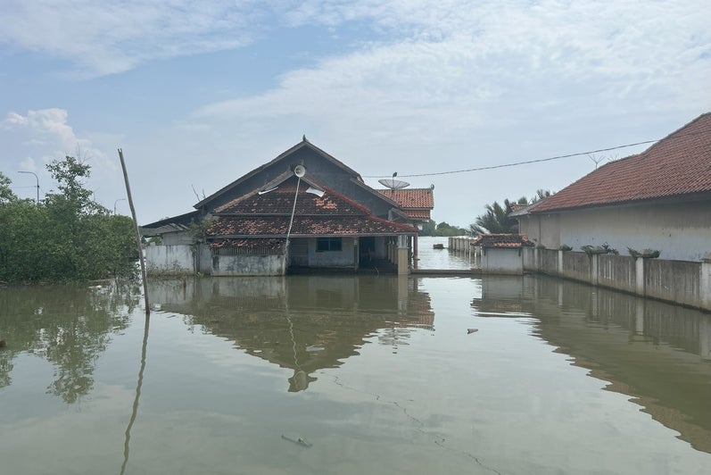 Flooded residential area 