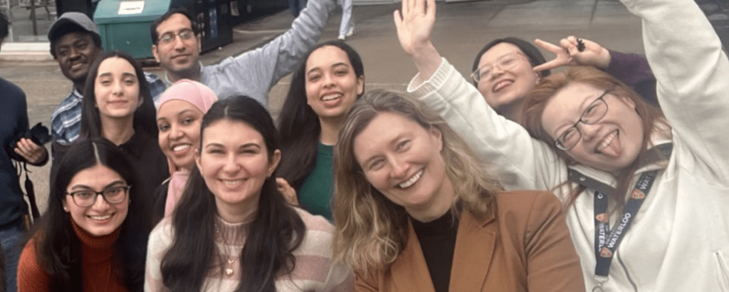 Catherine Burns and students