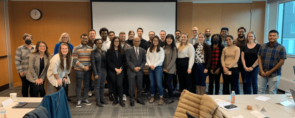 Graduate students and President Goel meet to discuss Waterloo at 100.