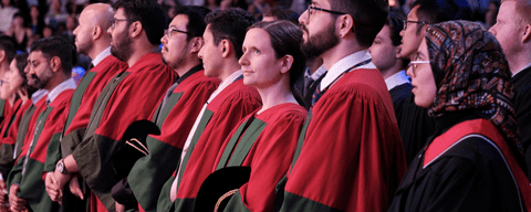 PhD graduates at convocation