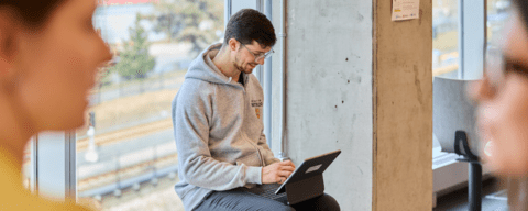 Student working on tablet