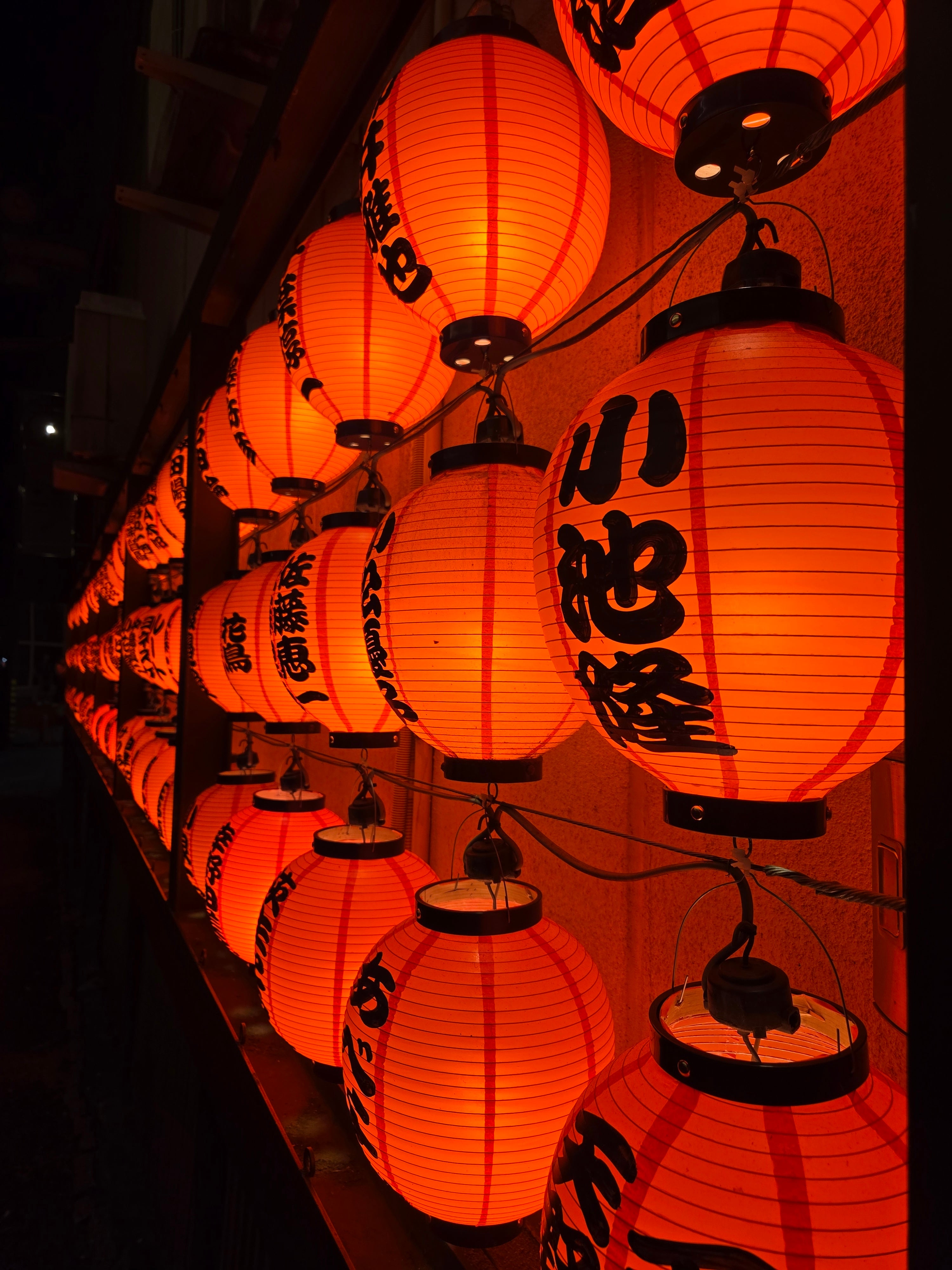 Rows of Japanese lanterns