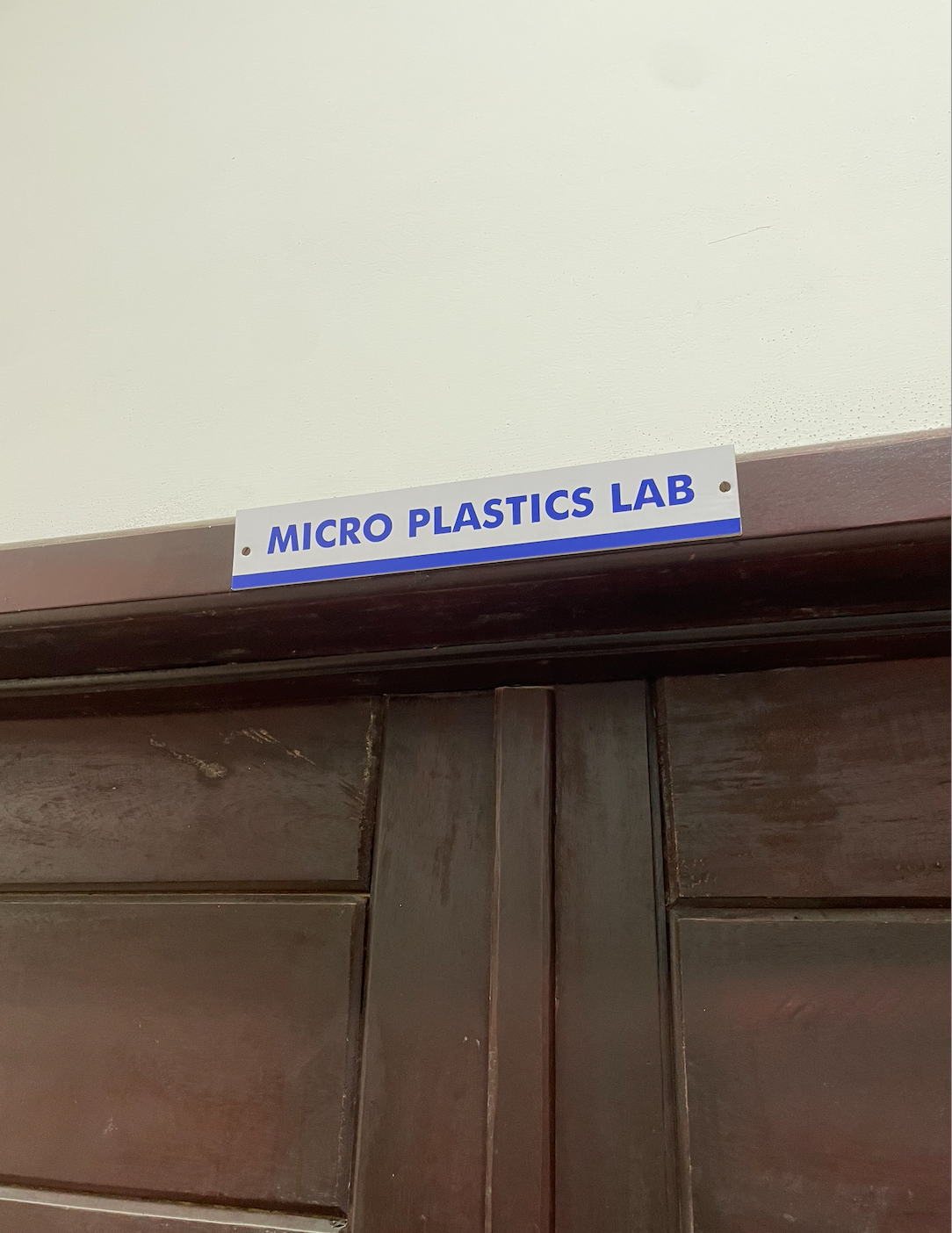 Micro plastics lab sign