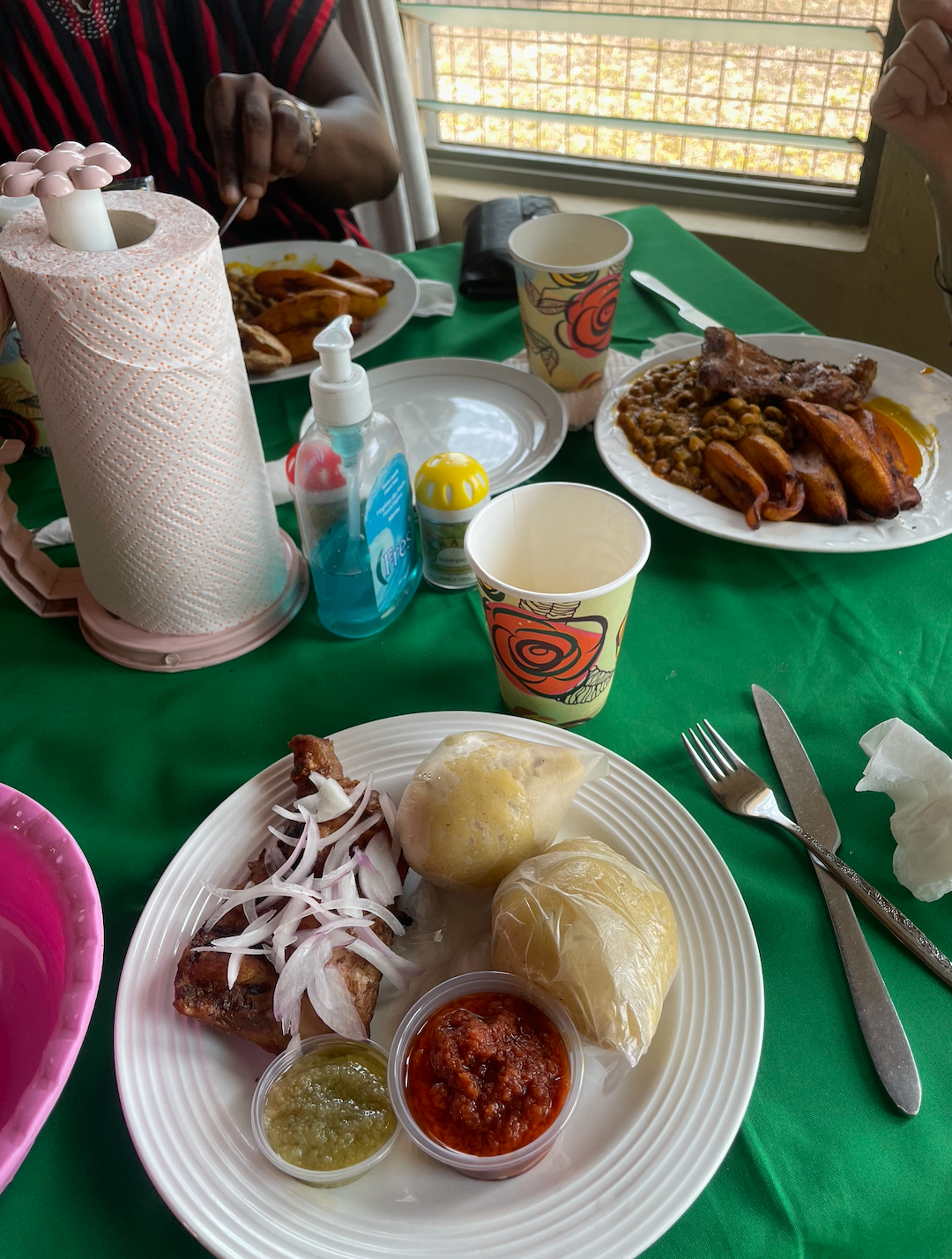 A picture of a breakfast in Ghana for three