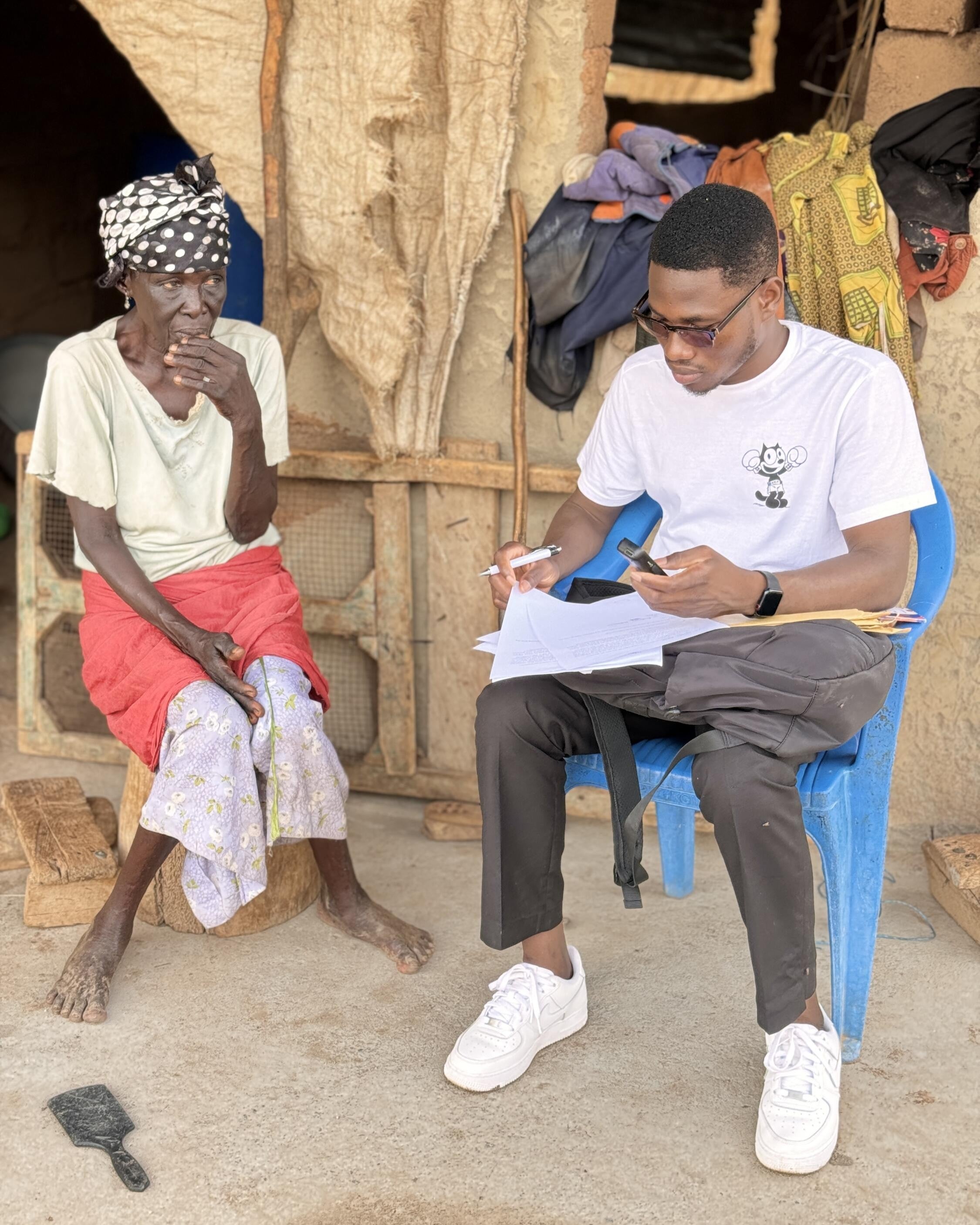 Julius with a woman in Ghana