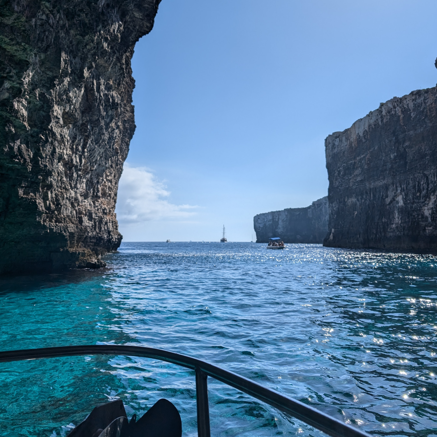 Water and cliff view from a boat