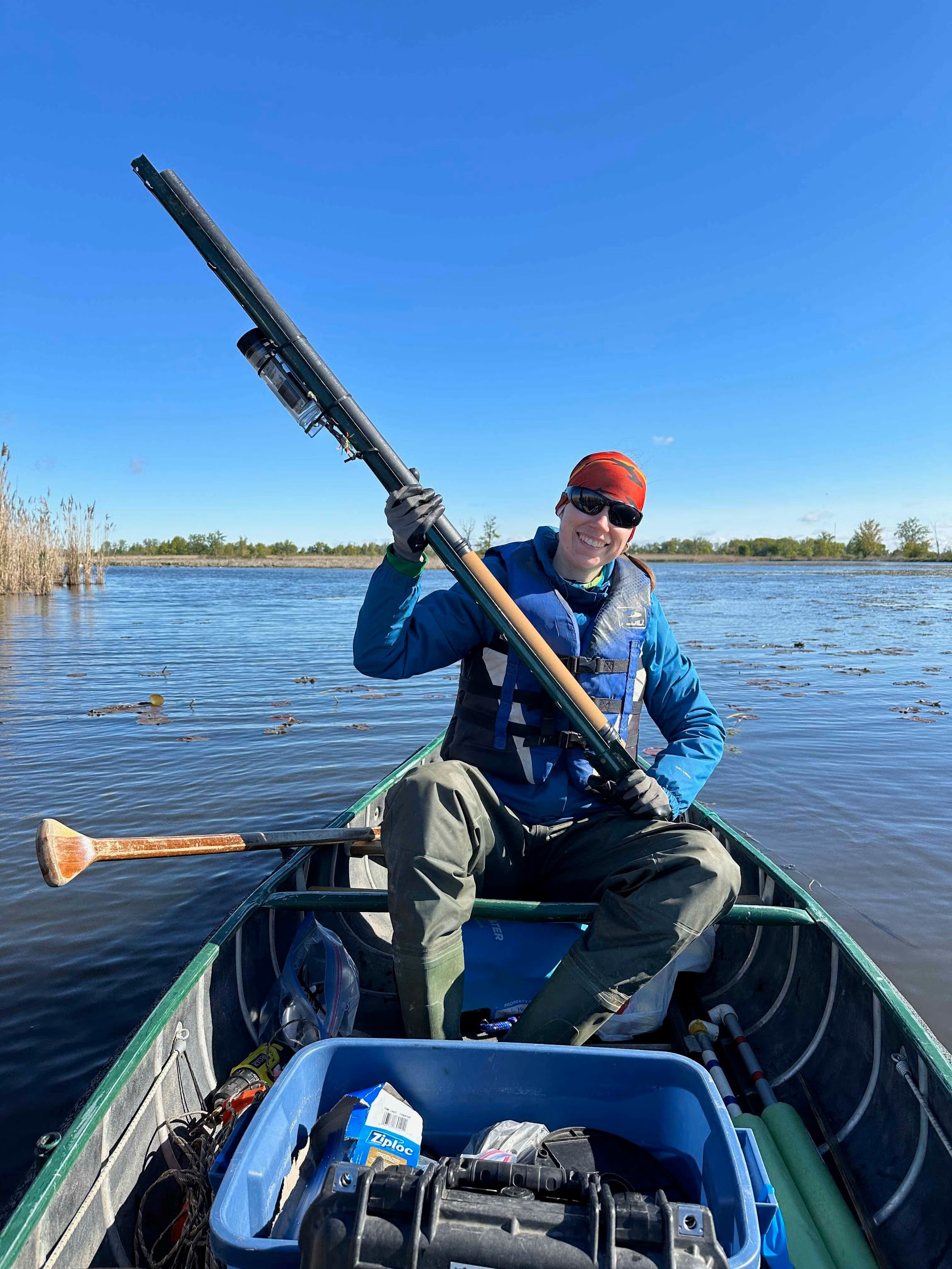 Kayla Martin sitting in a canoe