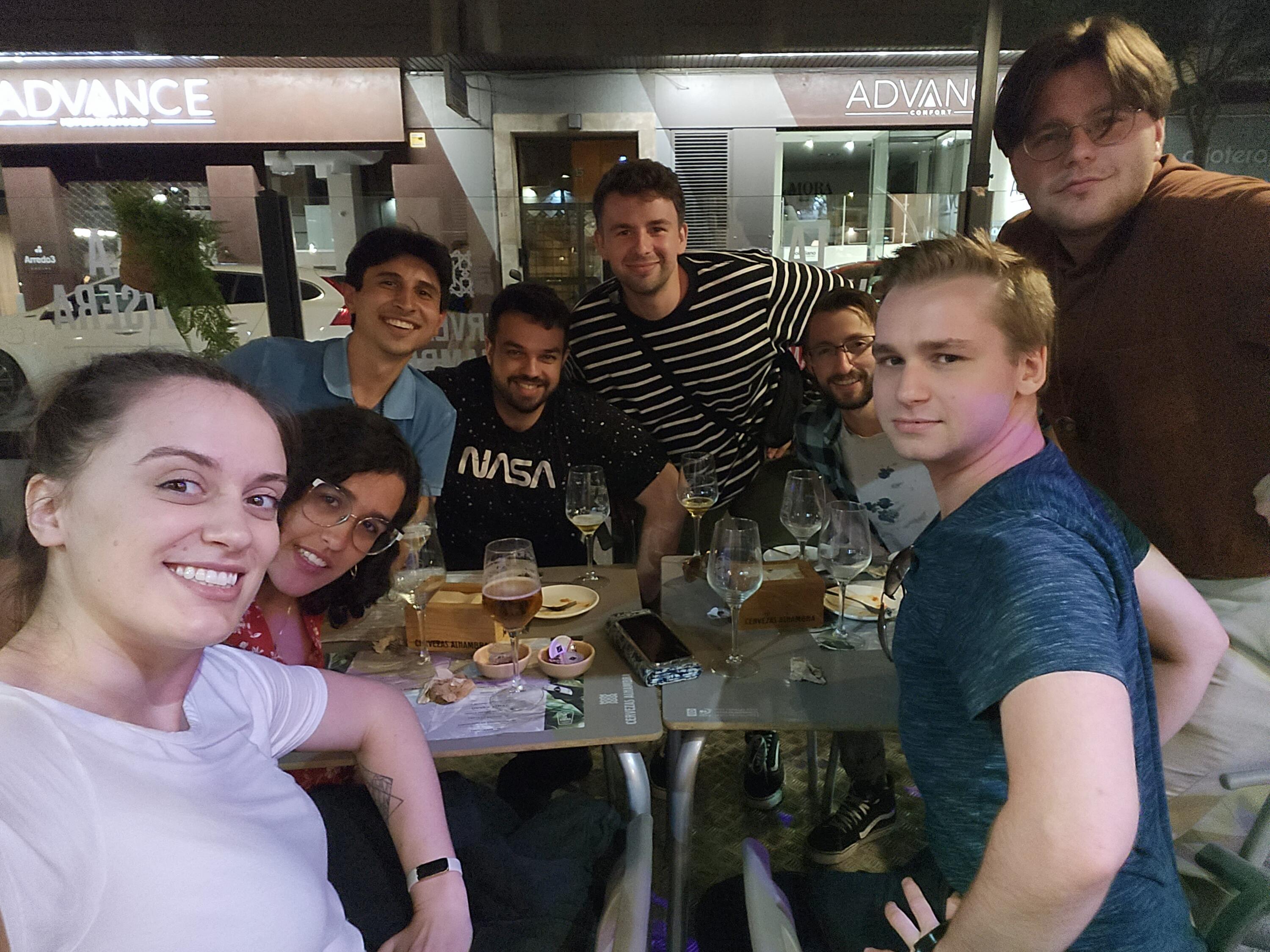 Rick Perche and colleagues at dinner