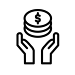 Hands with money icon