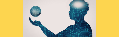 digital globe and silohouette