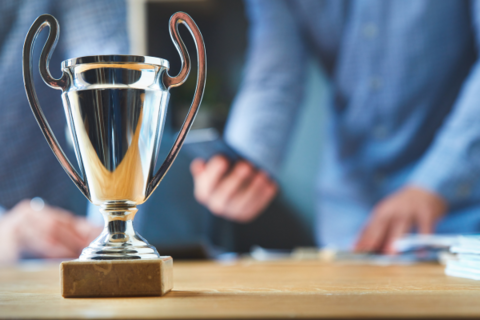 Trophy on desk