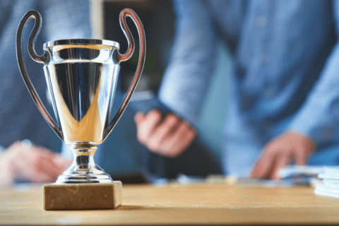 Trophy on desk