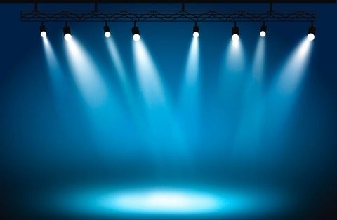 spotlights on a stage