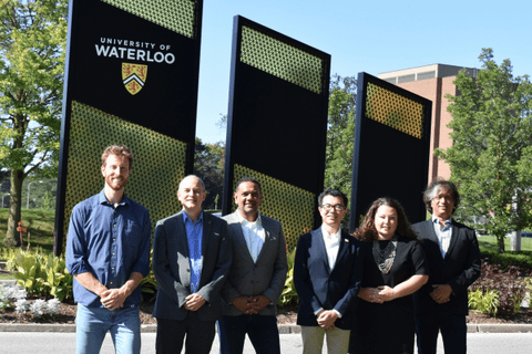 group shot of people standing outside
