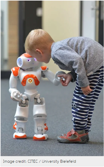 humanoid robot and child