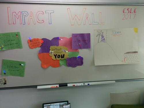 The Impact Wall at the CSLC 2017 workshop.
