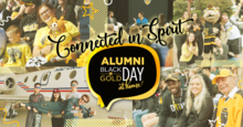 Alumni Black and Gold banner collage.