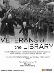 Veterans at the Library poster.