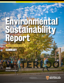 2018 Environmental Sustainability Report cover, featuring a tree on campus.
