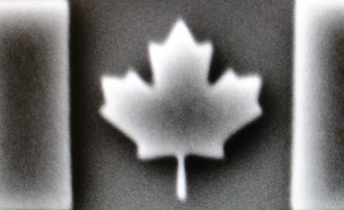 A nanoscale image of Canada's national flag.