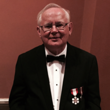 University Professor Garry Rempel with his Order of Canada pin.