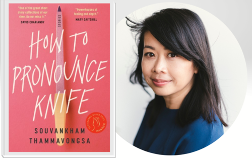 Souvankham Thammavongsa and the cover of her book &amp;quot;How to Pronounce Knife.&amp;quot;