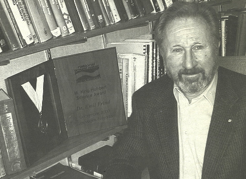 Dr. Emil Frind with an award in 2001.