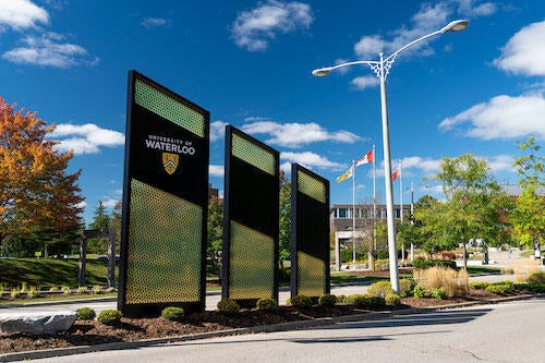 The University of Waterloo's south campus entrance.