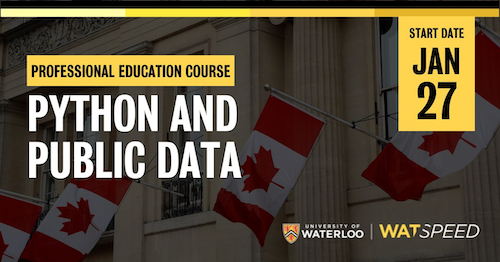 Python and Public Data course info banner.