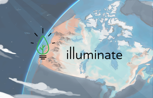 Illuminate banner showing Canada as it appears from orbit.