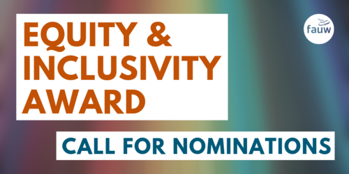 Equity &amp; Inclusivity Award call for nomination banner.