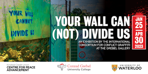 Your Wall Can (Not) Divide Us Banner image showing graffiti stenciled on a wall.