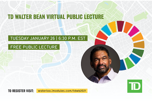 TD Walter Bean Virtual Public Lecture banner featuring a city map.